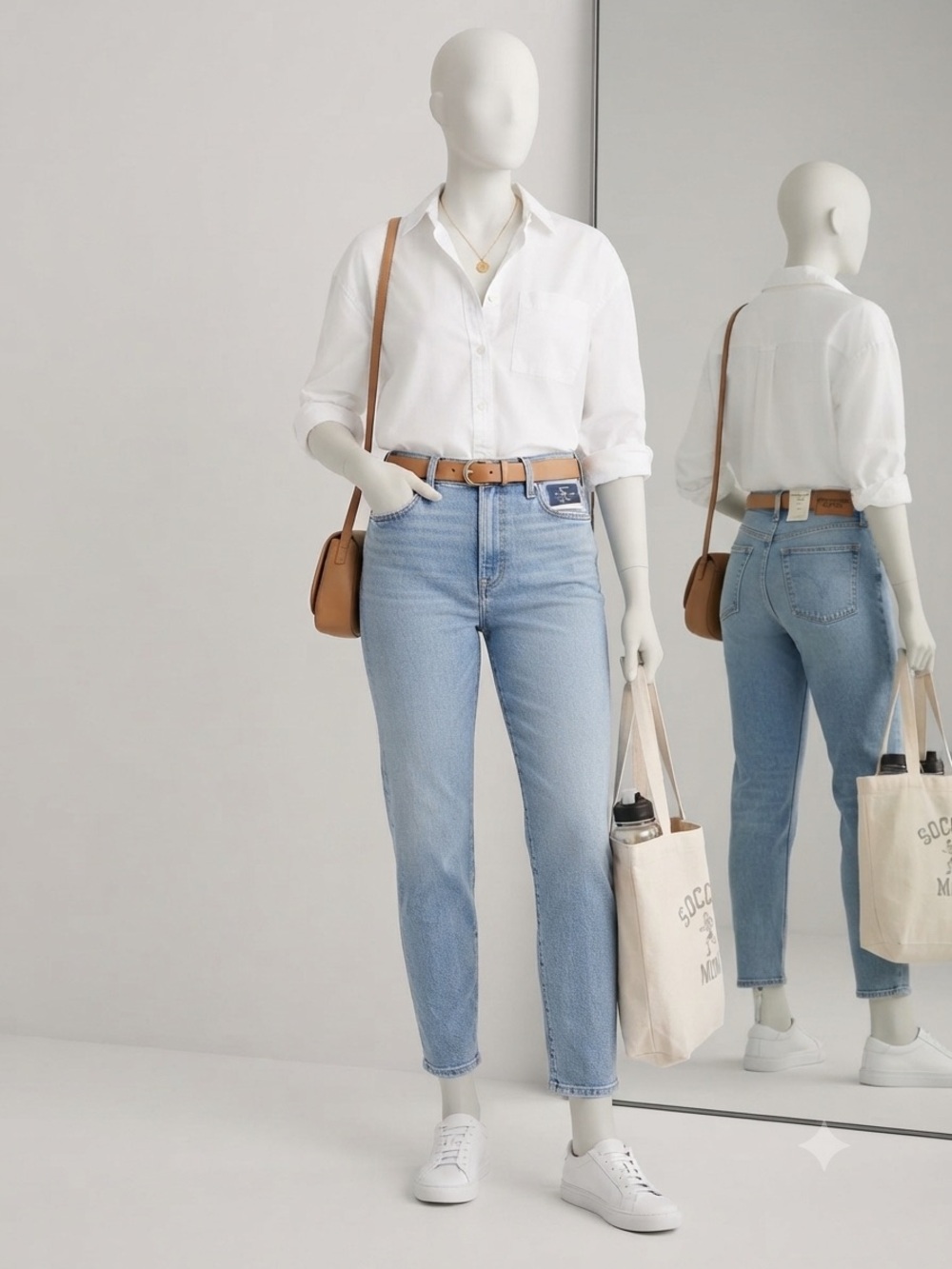NWT Abercrombie & Fitch The Mom High Rise Light Wash Relaxed Jeans